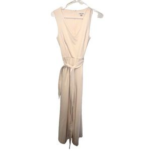 NWOT Calvin Klein Light Pink Sleeveless V-Neck Scuba Crepe Jumpsuit